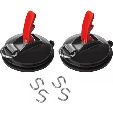 2PCS Ventouse pour Toit De Voiture,Multifonctionnel Super Aspiration Ancre,Tendeur de Bagages Ventouse avec Crochets en S,Out [21] (1/4)