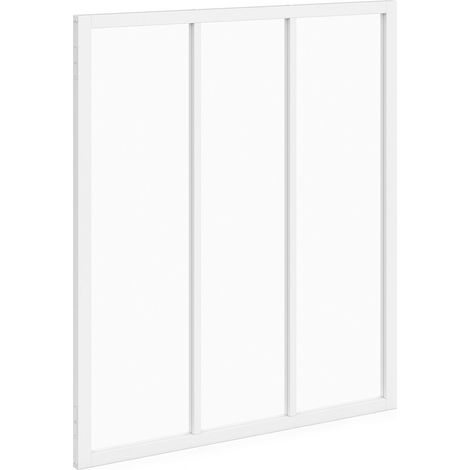 Metallo bianco e vetro temperato Tetto in vetro a 3 lastre L. 93 x H. 108 cm