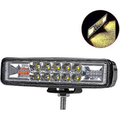Barre lumineuse LED (jaune et blanc) avec gyrophare stroboscopique pour 4x4, SUV, quad, tracteur, bateau, camion, excavatrice, lampe de travail clignotante et accessoires tout-terrain (1/5)