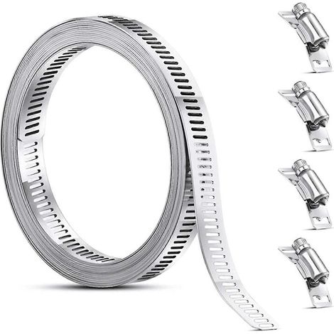 Collier de serrage réglable pour tuyau de conduit à monter soi-même, collier de serrage de 9,84 pieds. (1/5)