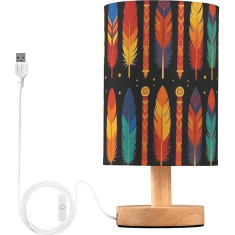 Yuiboo Lampe de table chevet tendance dégradée en plumes pour (1/5)