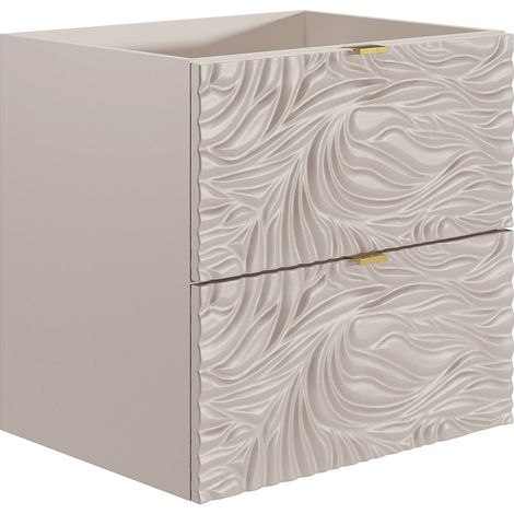 Mobile sotto lavabo sospeso testurizzato Beige 60 cm - RINAREL