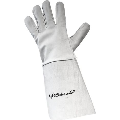 Gants de soudeur Anti-chaleur peau de chèvre Taille 10 Manchette confort 15 cm Schumacher