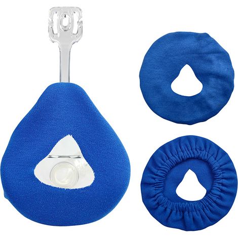Lot de 3 Doublures De Masque Cpap Facial Réutilisables Housses de Masque Coussins Masque Pression Accessoires CPAP pour Réduire Les Fuites D'air Bruyantes, Réutilisables et Lavables (bleu)
