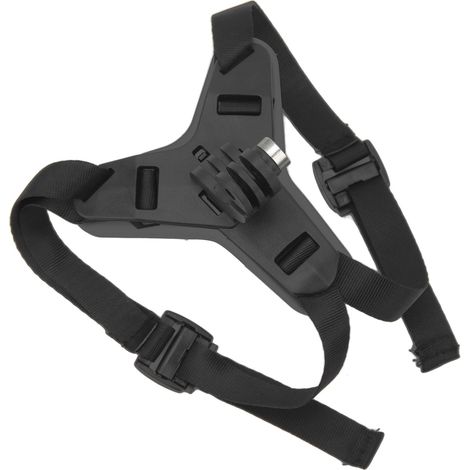 Support de mentonnière antidérapant pour casque de moto avec lampe frontale, compatible avec les caméras DJI Osmo Action 3 et 2 et les téléphones portables (noir). (1/5)
