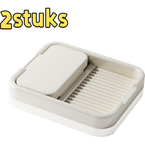 Lot de 2 range-couvercles et casseroles pliables, organisateur de cuisine pour plan de travail, 18,5 x 16,2 x 5 cm, blanc cassé (1/5)