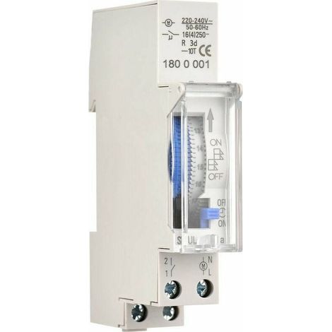 Timer meccanico da 24 ore, timer minimo di 15 minuti, montaggio su guida DIN, batteria integrata, SUL180a, AC220-240V (1/3)