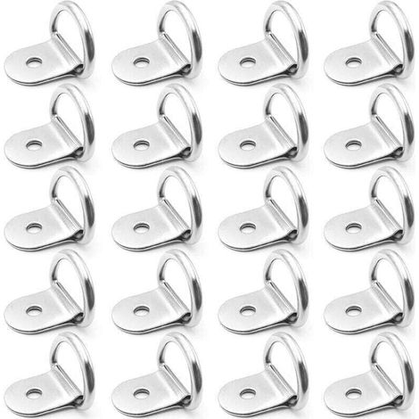 Anneaux D'arrimage INOX 20 Pièces Anneaux D'arrimage en D Ancrage Anneaux Arrimage pour Remorques Machinerie Lourde Outils Électriques Camping 36x25mm Argent (1/5)