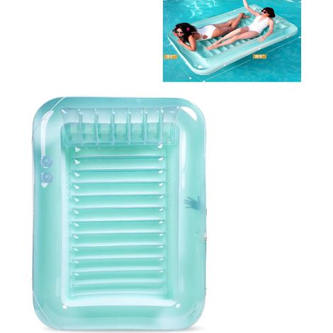 Très grand matelas gonflable, radeau gonflable, chaise longue flottante, accessoire de piscine, adapté aux piscines et aux piscines à balles (216 x 145 cm)