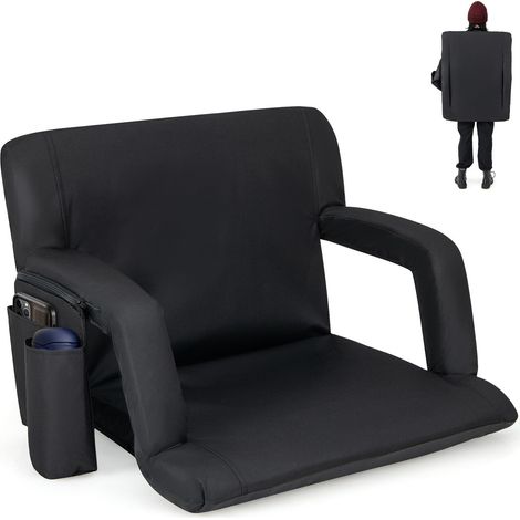 Adjustable Stadium Seat with Back Support, Black (1/5)