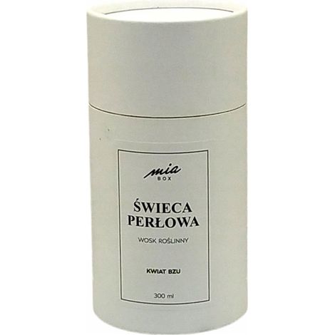 Candela Pearl 300 ml, cera vegetale, bianca, fiori di sambuco