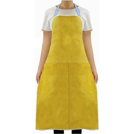Tablier Soudeur en Cuir Tablier De Sécurité en Cuir Résistant À La Chaleur, Femmes Et Femmes Tabliers De Soudage Ignifuge, Blacksmith Menuiserie Vest De Sécurité Lefou (1/5)