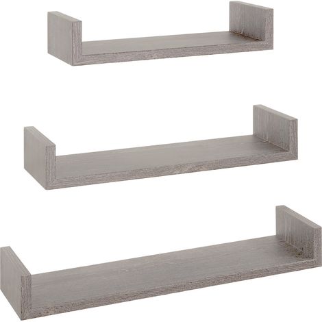 3er set wandregal mod. Calamita farbe eiche grau neu