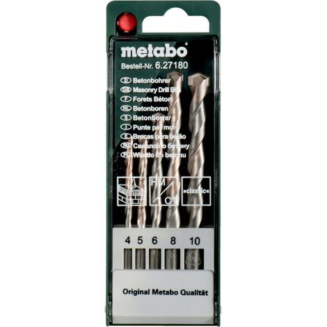 Metabo 627180000 Jeu de forets pour béton 5 pièces 4 mm, 5 mm, 6 mm, 8 mm, 10 mm tige cylindrique 5 (1/4)