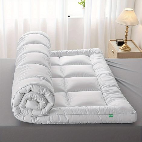 Surmatelas 5cm – Microfibre Douce, Respirante. Avec Sangles Élastiques. Modèle (160x200cm). (1/5)