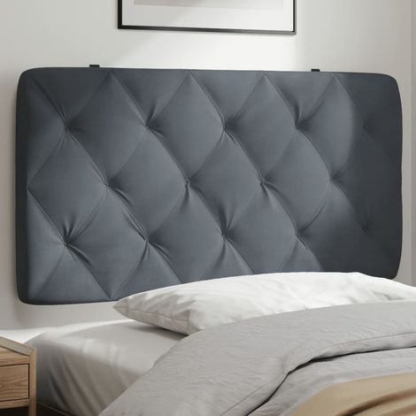 Kopfteil-Kissen Dunkelgrau 100 cm Samt (1/5)