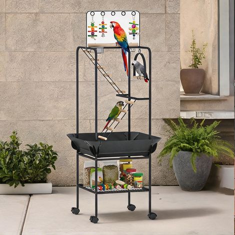 Cage pour oiseaux cinzento Escuro en aço 63 x 63 x 163 cm (1/5)