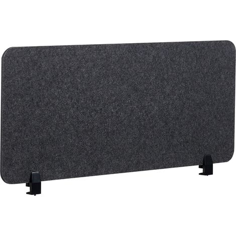Séparateur de Bureau Panneau Synthétique Acoustique Tissu 120 x 50 cm Gris Foncé Split