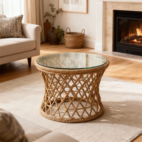 Plateau de Table Rond en Verre Trempé - Ø 61 cm - Épaisseur 6 mm - Haute Résistance et Style Minimaliste - Transparent (1/5)