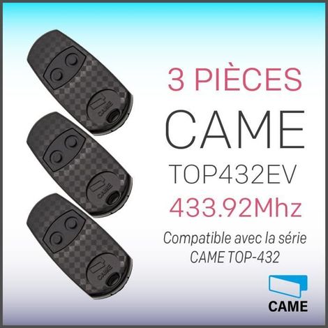 Télécommande - CAME - TOP432EV - 2 canaux - 433,92 MHz - Programmable - 3 pièces