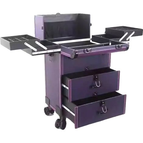 Caja de almacenamiento, plástico resistente, gran capacidad, MORADO (1/2)