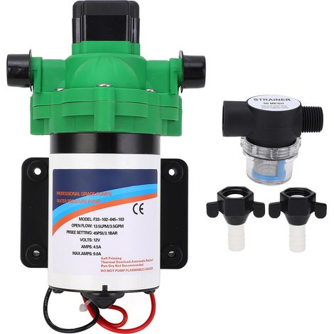 Pompe à eau douce RV 12V DC 3.5 GPM 45 PSI, diaphragme auto-amorçant pour caravane de Yacht marin.