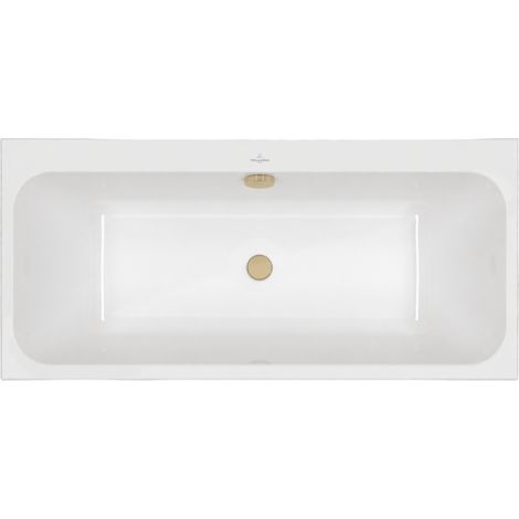 Baignoire droite 170 x 70 VILLEROY & BOCH Architectura + Vidage de baignoire WIRQUIN doré