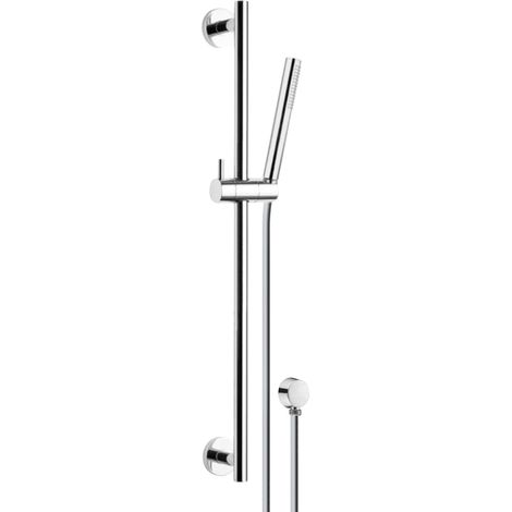 Saliscendi tutto in ottone con doccetta,flessibile cm 150 e presa acqua in ottone