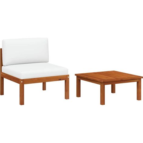 Maison Exclusive - 2-teiliges Garten-Lounge-Set mit Kissen Holz A (1/5)
