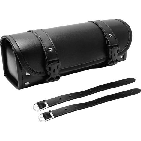 Zoternen Sac à outils de moto, sac de selle Universal PU Leather Fork avec sangles réglables, remplacement de stockage du guidon pour Honda Kawasaki Suzuki Yamaha (noir) (1/5)