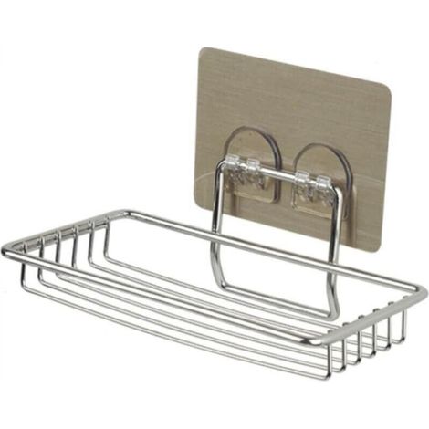 Wandseifenschale aus gebürstetem Nickel, Duschwanne aus Edelstahl, Schwammhalter