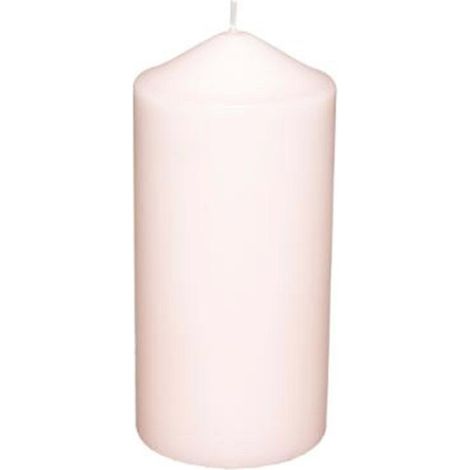 Bougie Cylindrique Déco "Hugo" 14cm Rose Clair (1/2)
