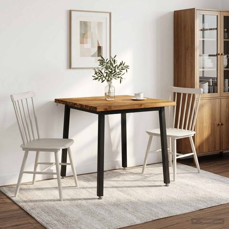 vidaXL 60 x 55 x 75 cm Bois d'Acacia Massif Naturel et noir (1/5)