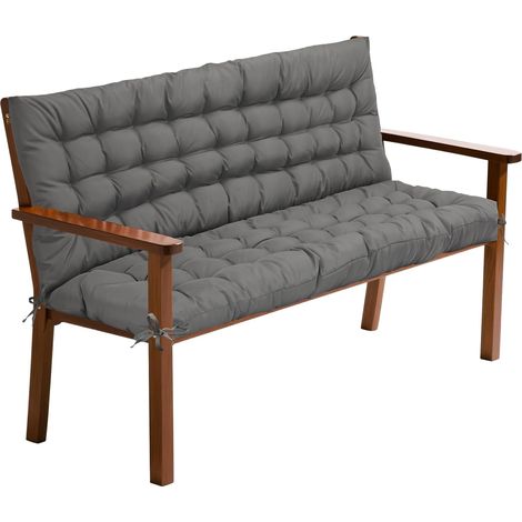 Garden Bench Cushion Hollywood Swing Seat Cushion Waterproof UV Resistant Garden Bench Seat Cushions Hollywood Swing Seat Pad for Indoor Outdoor (Dark Grey, 150) (1/5)