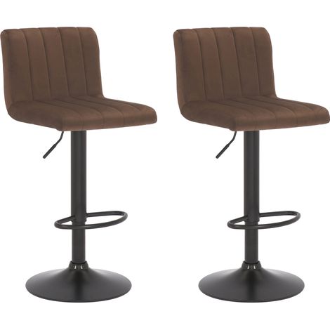 Ensemble de 2 tabourets de bar Marrone Velvet Jamie Velvet (1/5)