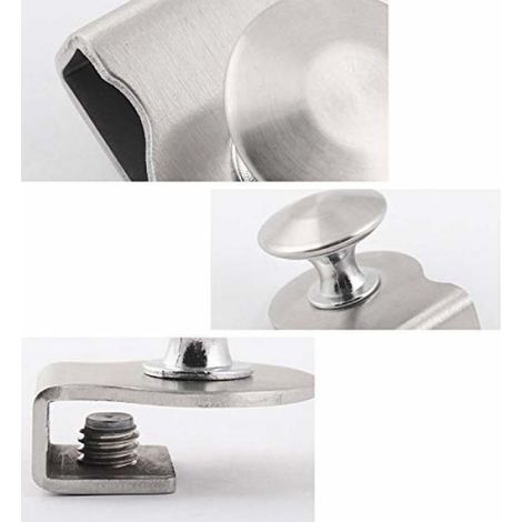 Poignée Pour Porte En Verre - Acier Inoxydable - Convient Verre 5 À 8 Mm - Sans Perçage - 2 Pièces (1/5)