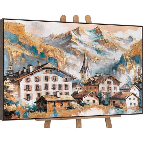 Gemälde Sonnige Höhen Rahmen Grau 120x80 cm (1/5)
