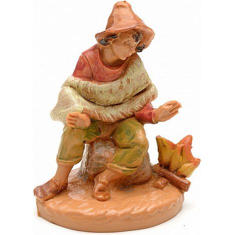PASTORE CON FUOCO 6,5CM IN RESINA (F-256)
