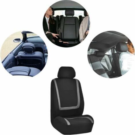 NALOOKAMIC Housse de Siege Voiture Universelle Ensemble de Housses Siège Auto Universel Housse de Sieges Auto Universel pour Conducteur et Passager Accessoires Tuning Interieur(grey)