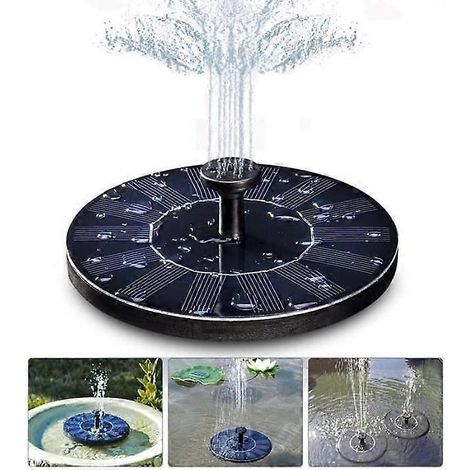 Pompe à fontaine solaire, idéale pour les bains d'oiseaux, mini pompe à fontaine solaire améliorée, kit de panneau solaire autoportant de 1,5 W, convient aux fontaines de jardin et de bassin. (1/5)