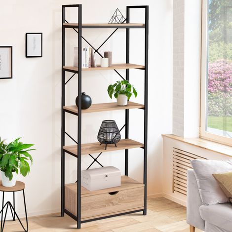 DETROIT estantería de diseño industrial de 5 niveles con cajón