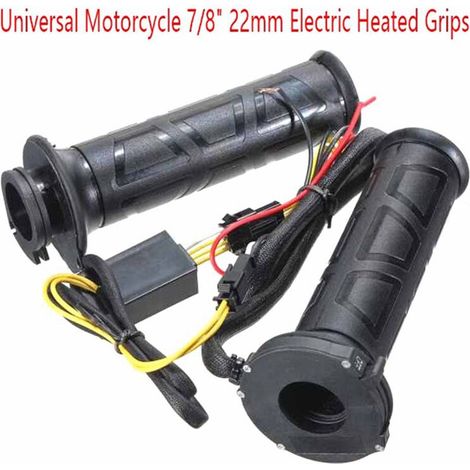 Adatto per 3 manubri universali riscaldati elettricamente per moto, 7/8 pollici (22 mm), adatto per scooter e ciclomotori, strisce riscaldanti per le mani, manopole.