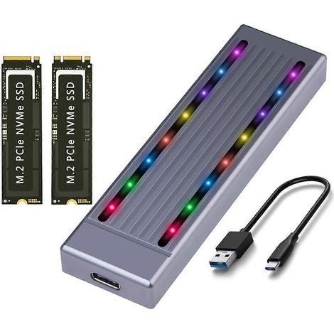 Boîtier pour disque dur NVMe SSD avec éclairage RGB cool A-- (1/5)