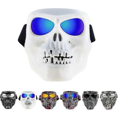 Lunettes de protection tête de mort, masque de diable anti-poussière, accessoires pour moto tout-terrain, visière de protection, articles de fête d'Halloween (1/5)