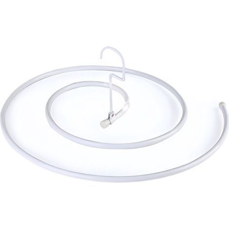 Cintre, cintre à draps, cintre spiralé multifonctionnel gain de place avec crochets, blanc (1/5)