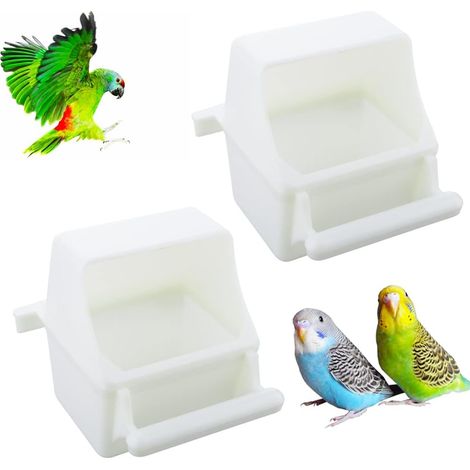 Petite mangeoire anti-déversement, mangeoire à fixer sur la cage, gobelet en plastique, bol pour nourriture et eau (1/5)