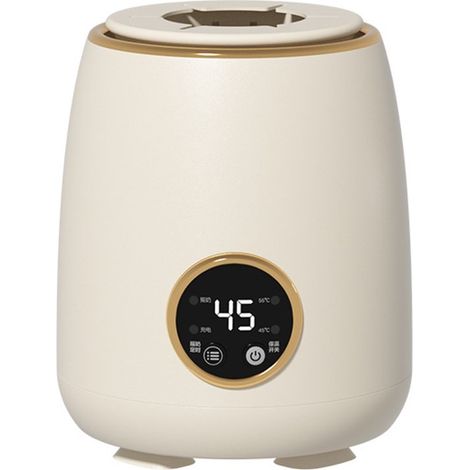 Chauffe-biberon portable - Shaker thermostatique - Shaker réglable avec fonction de mélange - Shaker de camping - jaune crème - PPC jaune crème (1/5)