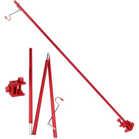 Support de lampe pliable pour camping en extérieur, en alliage d'aluminium, rouge (1/5)