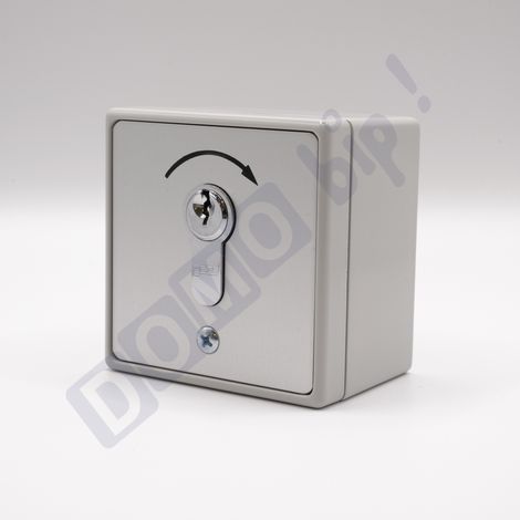 GEBA M-APZ 1-1T/1 - Contacteur à clé en applique 1 sens impulsionnel pour portail et porte de garage - barillet européen + 3 clés - Réf. 007.1101.10 (1/4)