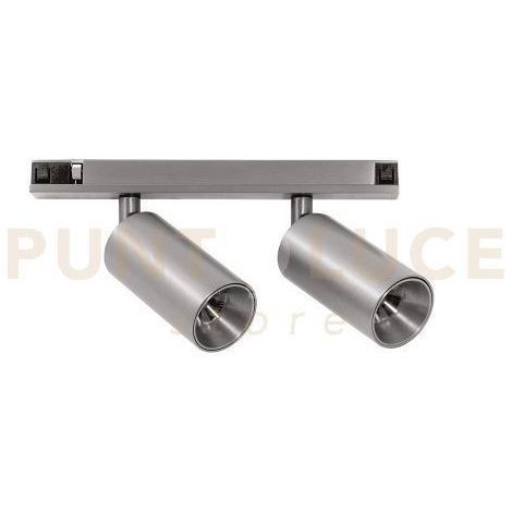 GFA1823 SPOT PER SISTEMA BINARIO 48V ORIENTABILE 2 LUCI LED 3000K 790LM 12W CRI90 NICKEL